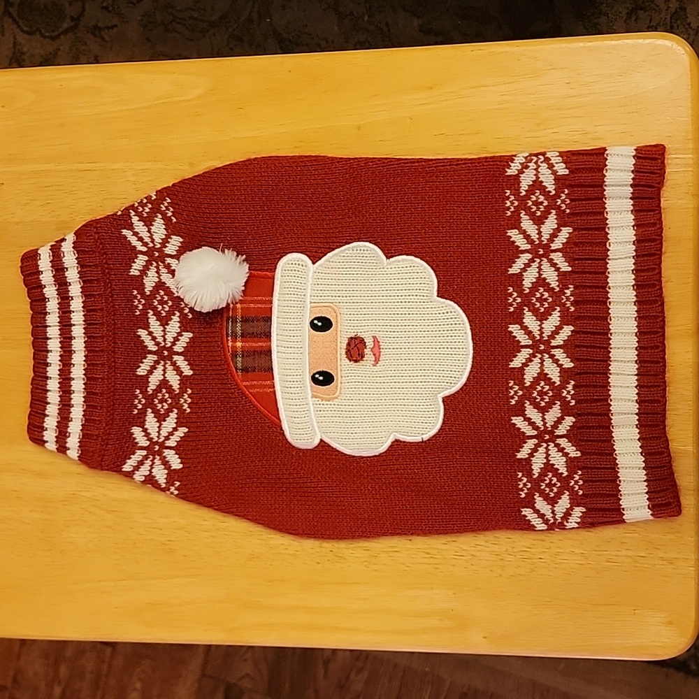 Dog Christmas Santa Red & White Sweater